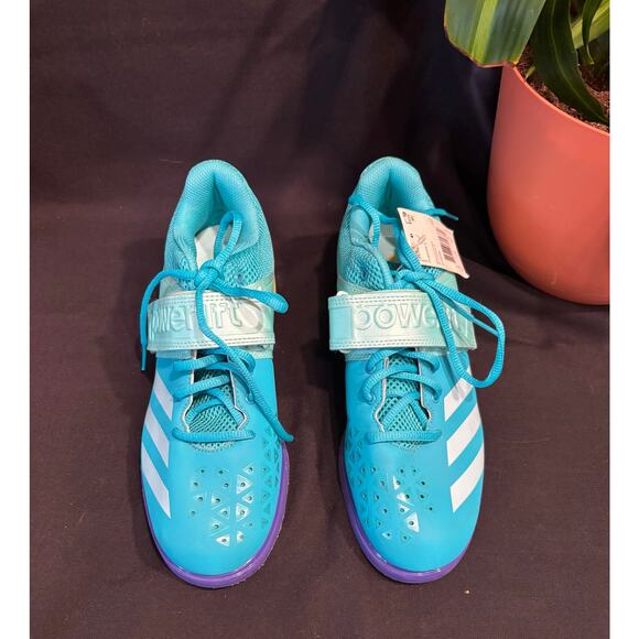 NWT Men’s Adidas Powerlift 3.1 Turquoise, Yellow and Purple, size 9.5 - Picture 1 of 4
